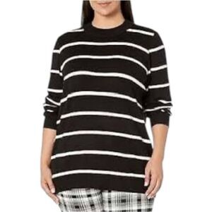 City Chic Olivia Black and White Striped Tunic Sweater size 16